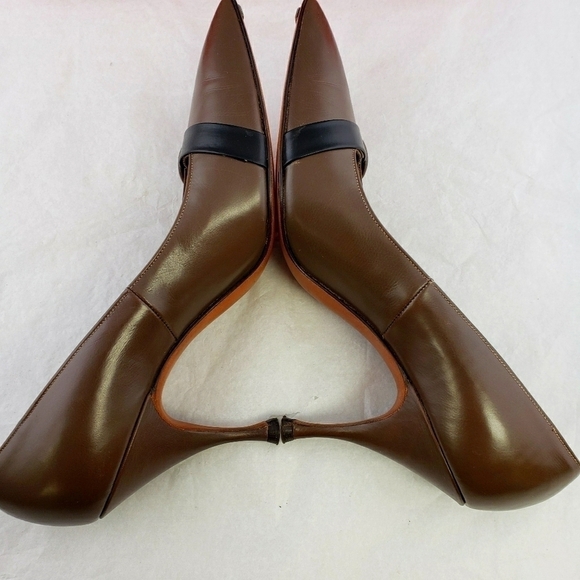 Vintage Andrew Gellar Leather Brown Pumps 7AAA EU In Bix - Picture 4 of 13